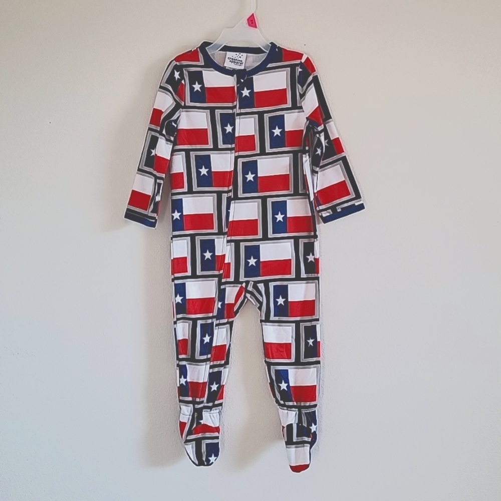 Creative Concepts Apparel Texas Flag Infant Sleeper size 18M
